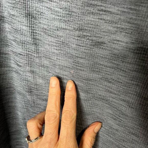Pure + Good Blue Gray Drape Neck Long Sleeve Tunic Top - Picture 5 of 11